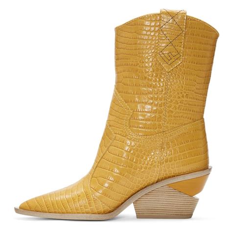 fendi boots yellow